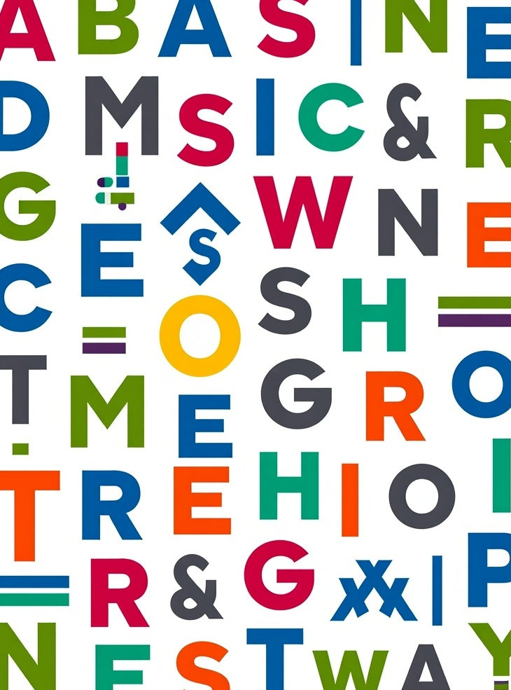 Bold Alphabet Colorful Typographic Rug