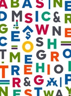 Bold Alphabet Colorful Typographic Rug