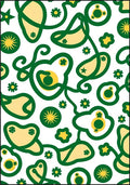Whimsical Green Yellow Floral Swirl Rug