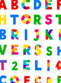 Vibrant Alphabet Collage Rug