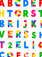 Vibrant Alphabet Collage Rug