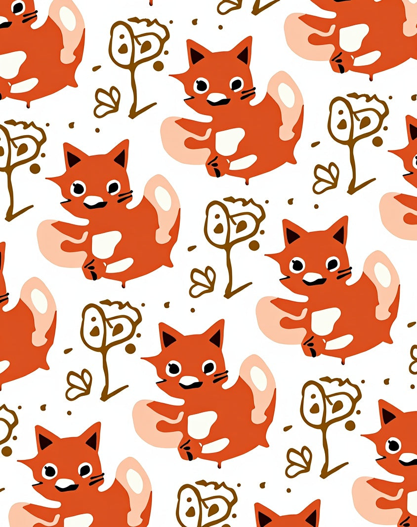 Playful Orange Cats with Flowers Rug