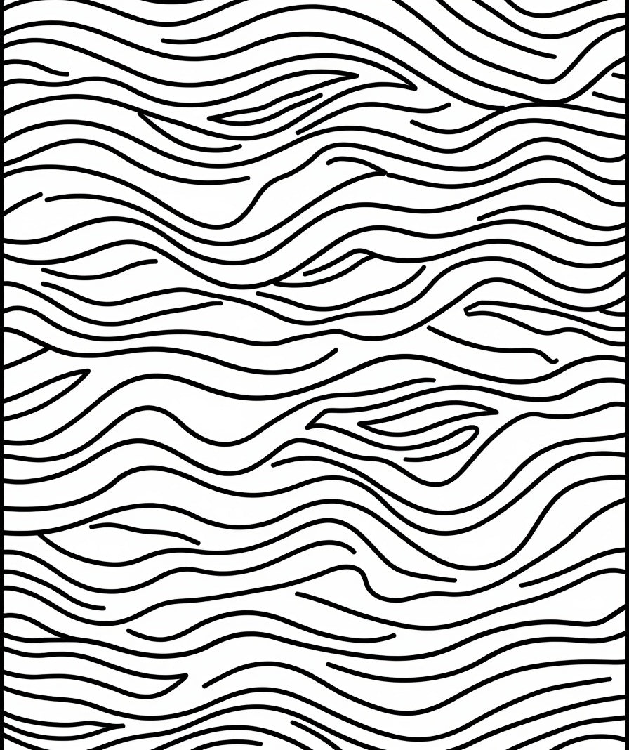 Monochrome Abstract Wavy Lines Rug