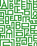 Emerald green abstract typography Rug