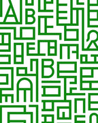 Emerald green abstract typography Rug
