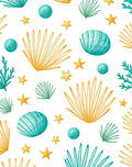 Oceanic Sea Life Shell Starfish Rug