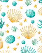 Oceanic Sea Life Shell Starfish Rug