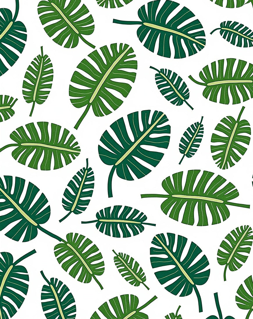 Emerald Green Tropical Foliage Arrangement Rug