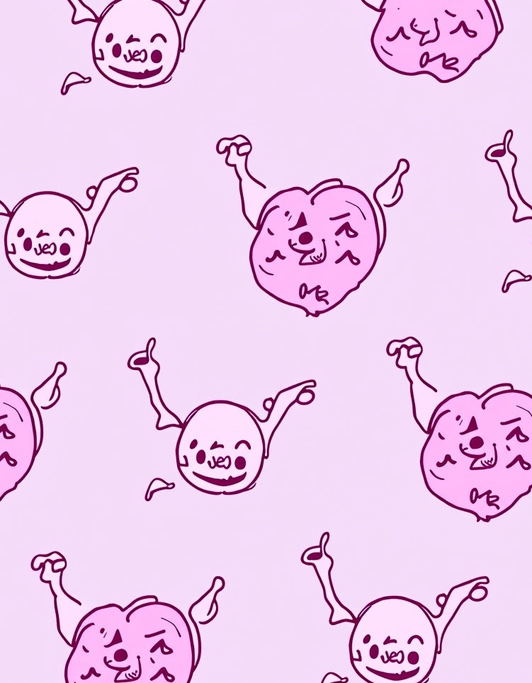 Pink Cartoon Brain Repeat Rug