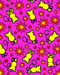 Pink Yellow Mouse Starburst Rug