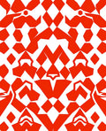 Vibrant Red Geometric Symmetry Medallion Rug