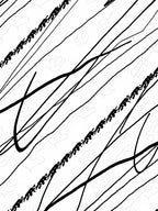 Minimalist Black White Scribble Lines Rug