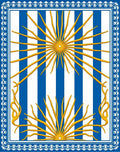 Royal Blue Sunburst Stripes Rug