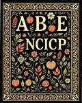 Alphabet Garden Fruit Scrollwork Rug