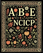 Alphabet Garden Fruit Scrollwork Rug