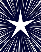White Star Burst Navy Rug