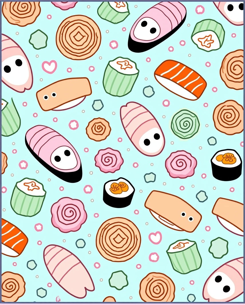Kawaii Sushi Roll Sea Sprinkle Rug