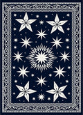 Navy White Celestial Starburst Rug