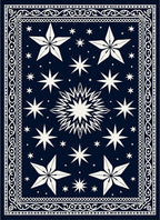 Navy White Celestial Starburst Rug