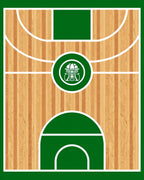 Wooden Court Green Emblem Rug