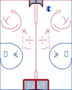 White Ice Hockey Court Design Rug