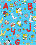 Playful Alphabet Monsters Bright Blue Rug