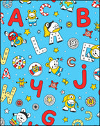 Playful Alphabet Monsters Bright Blue Rug
