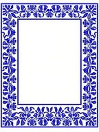 Cobalt Blue Floral Vine Accent Rug