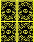 Bold Yellow Black Ancient Motif Rug