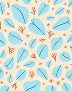 Sky Blue Leaf Coral Charm Rug