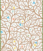 Whimsical Alphabet Tree Branches Rug