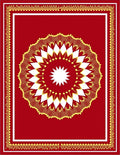 Crimson Gold Radial Sunburst Medallion Rug