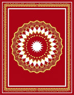 Crimson Gold Radial Sunburst Medallion Rug
