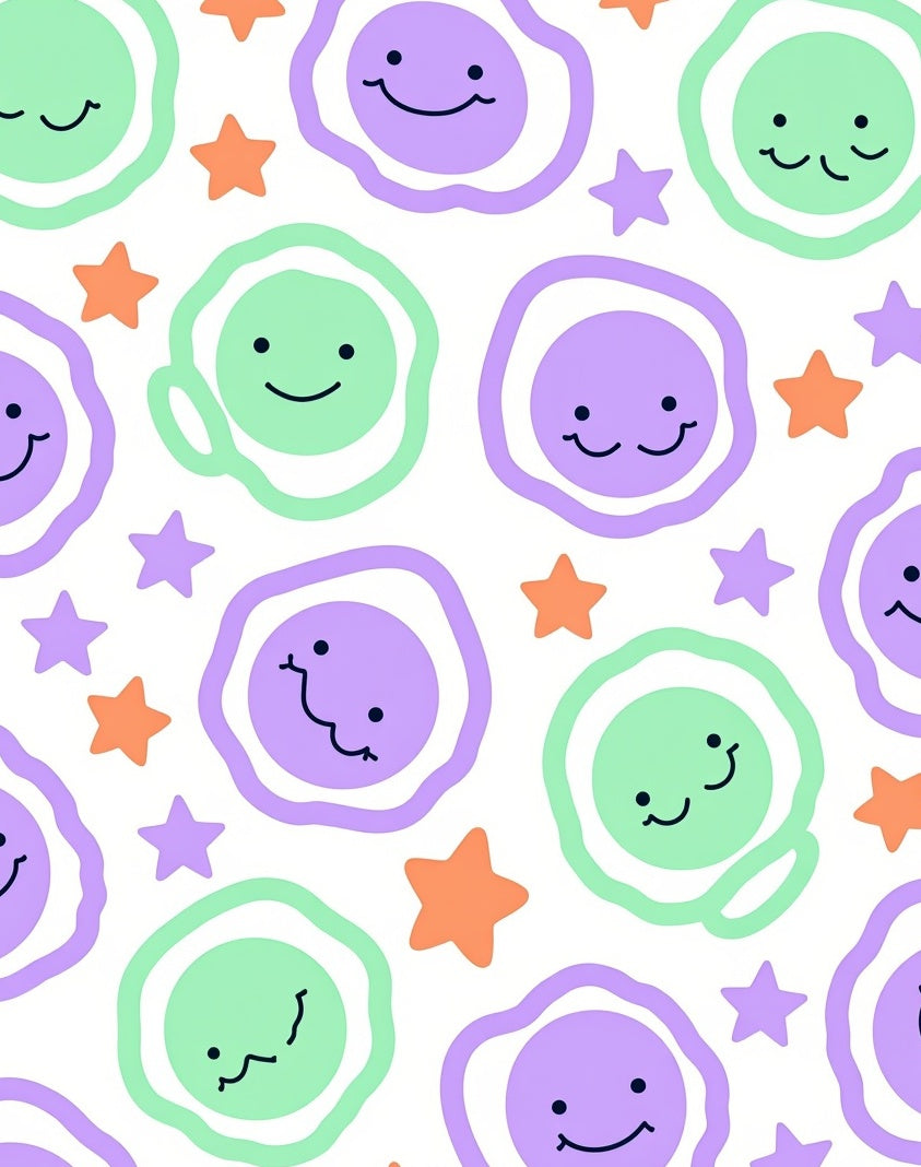 Whimsical Pastel Egg Stars Rug