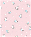 Pink Pastel Bunny Bird Dotground Rug