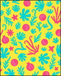 Bright Yellow Coral Sea Creature Assemblage Rug