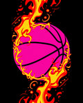 Hot Pink Fire Basketball Blast Rug