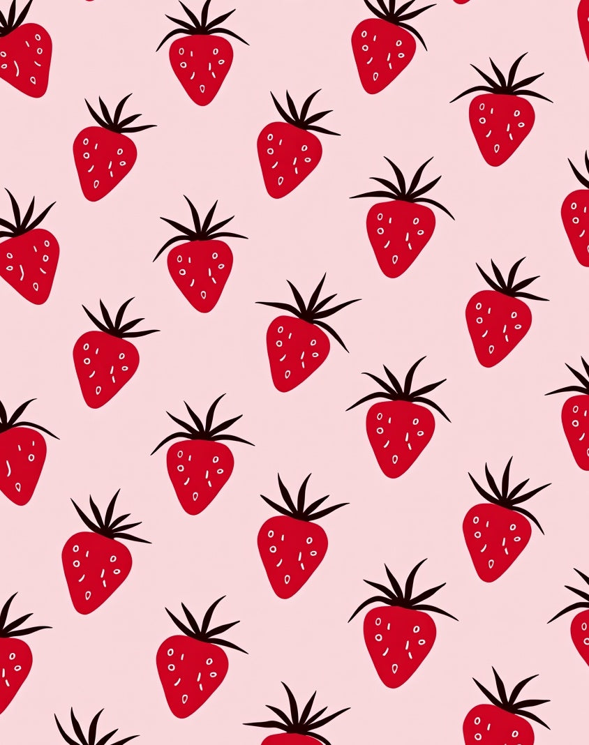 Red Strawberry Field Pattern Rug