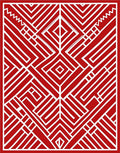 Bold Red Geometric Medallion Maze Rug