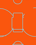 Bright Orange Sky Blue Abstract Lines Rug