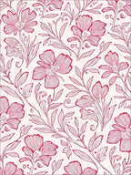 Crimson Floral Vines Art Deco Rug