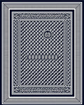 Deep Blue Ornate Geometric Frame Rug