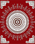 Cardinal Red Floral Geometric Mandala Rug