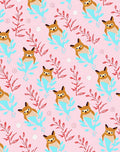 Adorable Brown Owl Pink Floral Rug