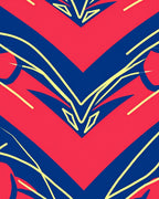 Crimson Blue Abstract Chevron Rug