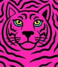 Vibrant Pink Tiger Face Stripes Rug