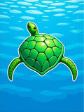 Green Sea Turtle Ocean Bubbles Rug