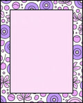 Playful Purple Floral Concentric Circles Rug