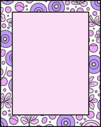 Playful Purple Floral Concentric Circles Rug