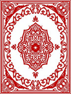 Crimson Floral Symmetrical Medallion Rug